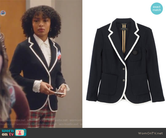 Rag & Bone Bromley blazer worn by Zoey Johnson (Yara Shahidi) on Grown-ish