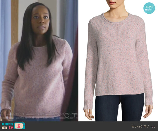 Rag and Bone Francie Suede Trim Wool Blend Sweater worn by Michaela Pratt (Aja Naomi King) on How to Get Away with Murder