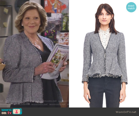 Rebecca Taylor Lurex Tweed Peplum Jacket worn by Judy Roberts (Linda Lavin) on 9JKL