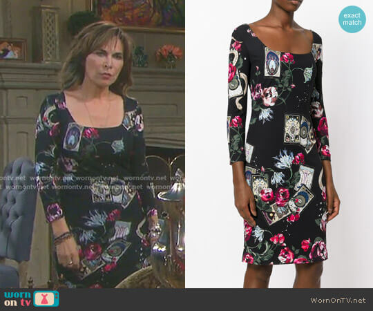 Roberto Cavalli Mystic Garden Print Dress worn by Kate Roberts (Lauren Koslow) on Days of our Lives