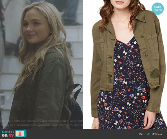 Sanctuary Crop Cotton Military Jacket worn by Lauren Strucker (Natalie Alyn Lind) on The Gifted
