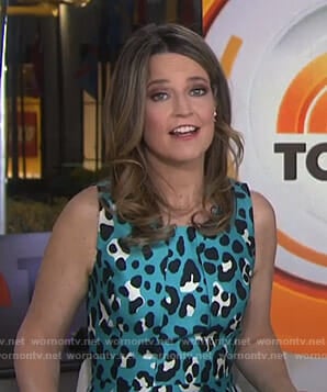 Savannah’s blue leopard print dress on Today