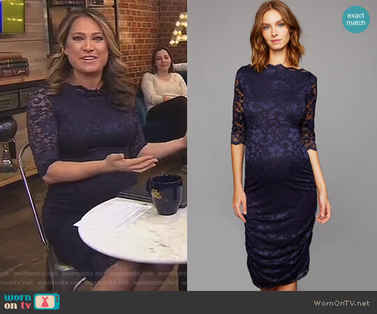Soon Maternity Lace Maternity Dress worn by Ginger Zee on Good Morning America