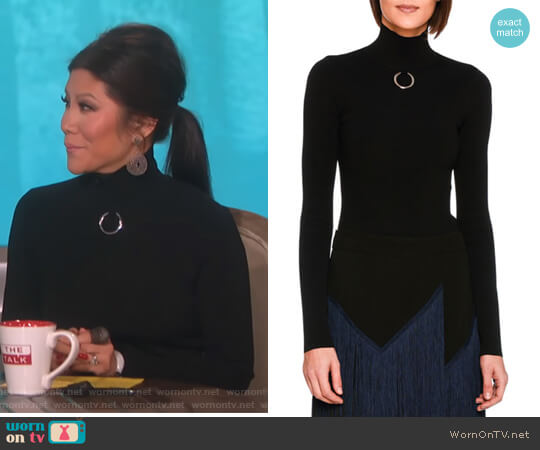 Stella McCartney Turtleneck Sweater Top with Ring worn by Julie Chen on The Talk