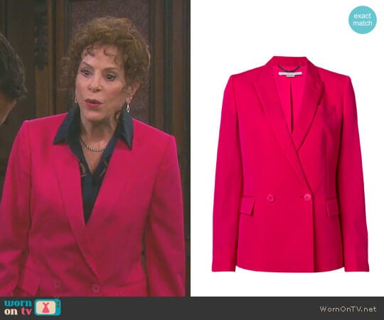 Stella McCartney Fitted Double-Breasted Blazer worn by Vivian Alamain (Louise Sorel) on Days of our Lives