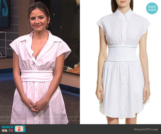 T by Alexander Wang Cotton Poplin Shirtdress worn by Erin Lim on E! News