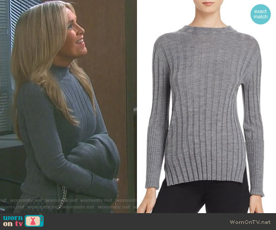Theory Rib Mock-Neck Sweater worn by Jennifer Horton (Melissa Reeves) on Days of our Lives