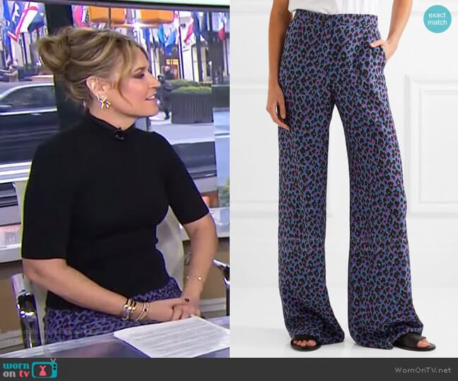 Vanessa Seward Emmanuelle Wide-Leg Pants worn by Savannah Guthrie on Today