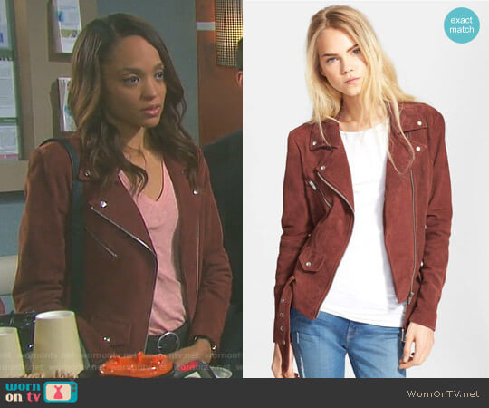 Veda Jayne Moto Jacket worn by Lani Price (Sal Stowers) on Days of our Lives