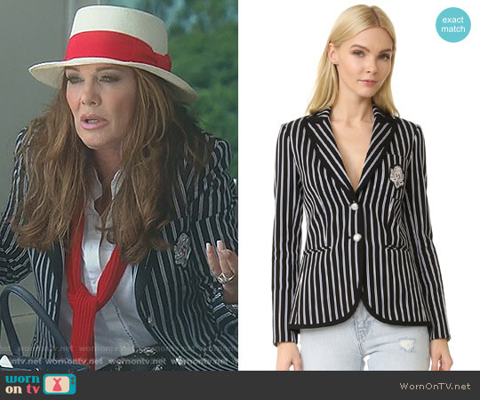Veronica Beard Spirit Striped Pique Blazer worn by Lisa Vanderpump on The Real Housewives of Beverly Hills