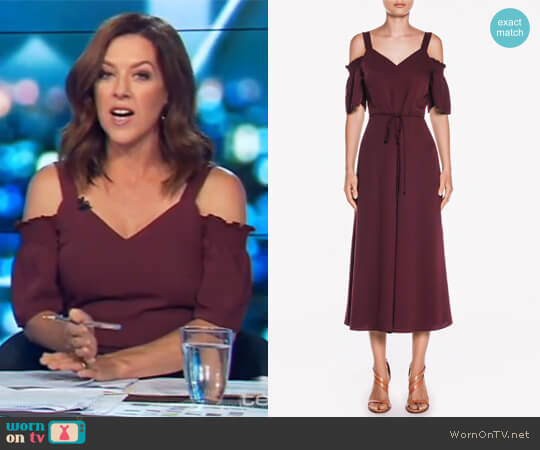 Veronika Maine Smooth Twill V Neck Jumpsuit worn by Gorgi Coghlan on The Project