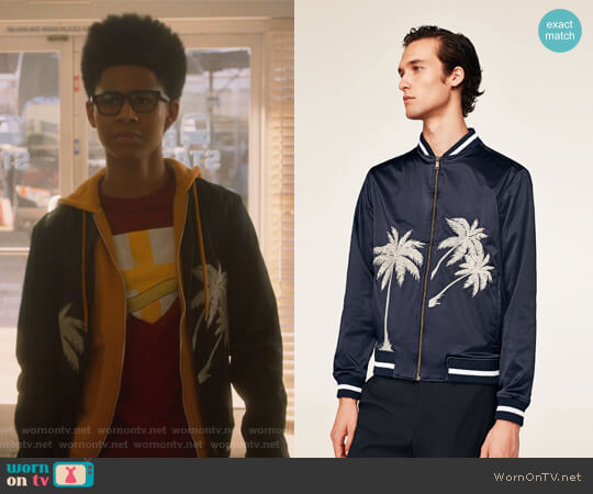 Zara Embroidered Bomber Jacket worn by Alex Wilder (Rhenzy Feliz) on Marvels Runaways