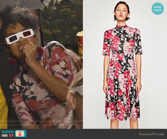 Zara High Neck Dress worn by Zoey Johnson (Yara Shahidi) on Grown-ish