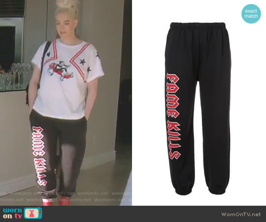 Adaptation Fame Kills Sweatpants worn by Erika Jayne on The Real Housewives of Beverly Hills