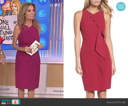 Adrianna Papell Stretch Crepe V-Neck Sheath worn by Kathie Lee Gifford on Today
