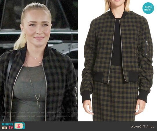A.L.C. Andrew Checked Bomber Jacket worn by Juliette Barnes (Hayden Panettiere) on Nashville