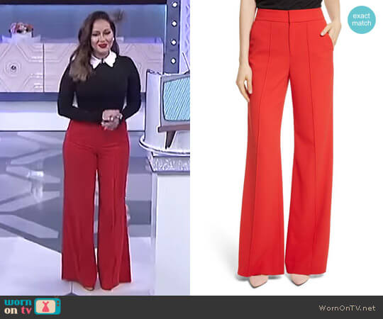 Alice + Olivia Dylan High-Waist Wide Leg Pants worn by Adrienne Houghton on The Real