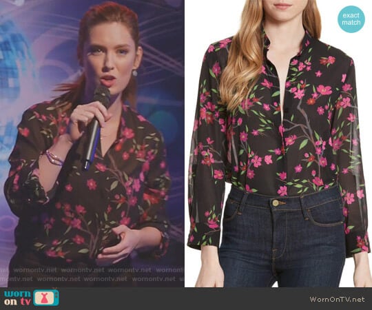 Alice + Olivia Eloise Mandarin Collar Blouse worn by Katherine Wendelson (Briga Heelan) on Great News