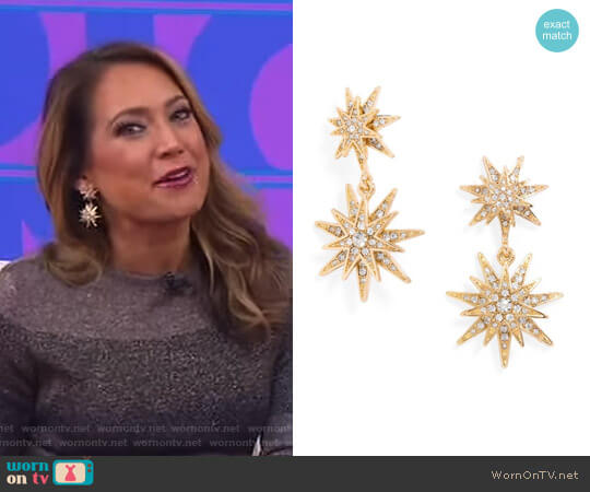 Baublebar Celestial Drop Earrings worn by Ginger Zee on Good Morning America