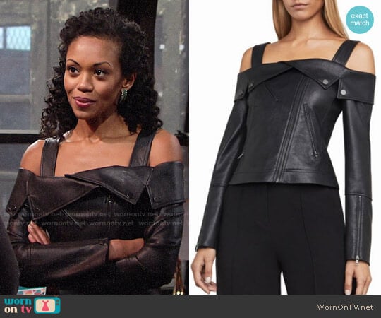 Bcbgmaxazria Clyde Jacket worn by Hilary Curtis (Mishael Morgan) on The Young and the Restless