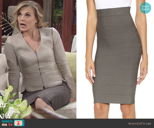 Bcbgmaxazria Leger Skirt in Dark Fatigue worn by Phyllis Newman (Gina Tognoni) on The Young and the Restless