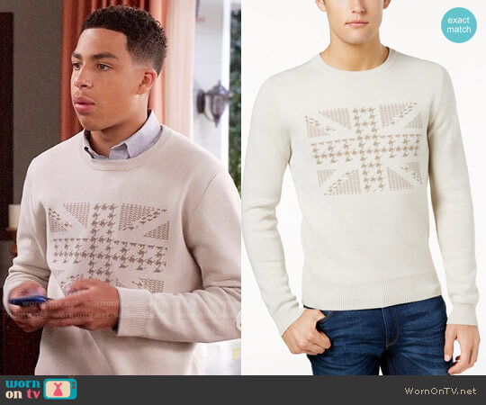 Ben Sherman Union Jack Jacquard Sweater worn by Andre Johnson Jr (Marcus Scribner) on Black-ish