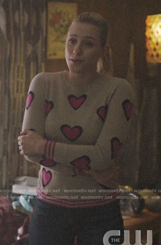 Betty’s heart print sweater on Riverdale
