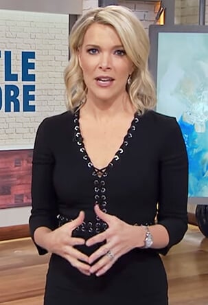 Megyn’s black lace-up grommet dress on Megyn Kelly Today