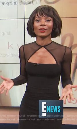 Zuri’s black long sleeve mesh dress on E! News