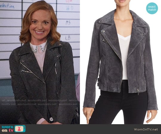 Blank NYC Suede Moto Jacket in Charcoal
