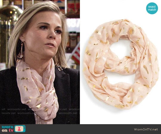 BP. Feather Foil Infinity Scarf worn by Phyllis Newman (Gina Tognoni) on The Young and the Restless