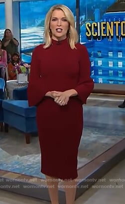 Megyn’s red knit bell sleeve dress on Megyn Kelly Today