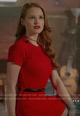 Cheryl’s red dress with lace-up sides on Riverdale