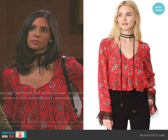 Cinq a Sept Jemma Top worn by Gabi Hernandez (Camila Banus) on Days of our Lives