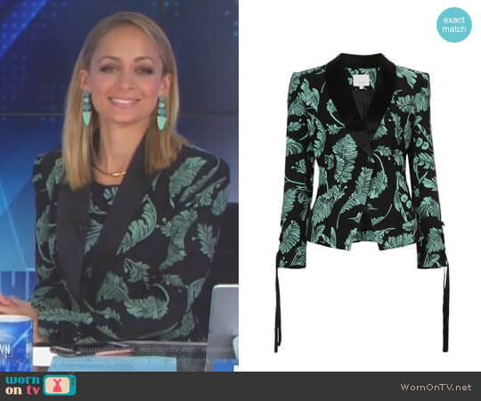 Cinq a Sept Leaf Printed Blazer worn by Portia Scott-Griffith (Nicole Richie) on Great News