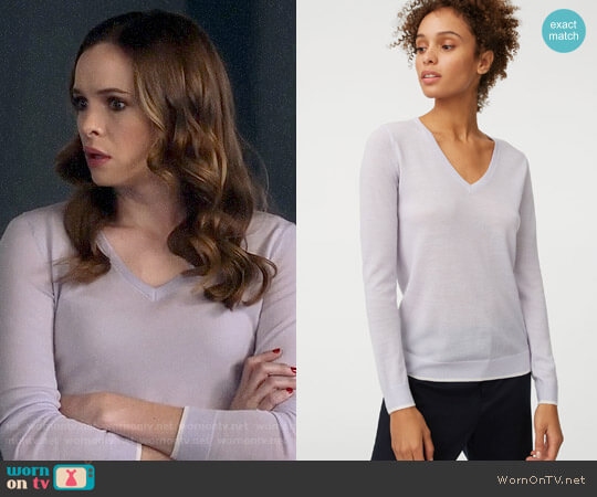 Club Monaco Agnes Tipped Sweater worn by Caitlin Snow (Danielle Panabaker) on The Flash