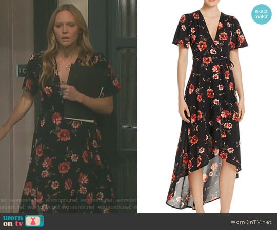 Cotton Candy LA Floral Print Wrap Dress worn by Abigail Deveraux (Kate Mansi) on Days of our Lives