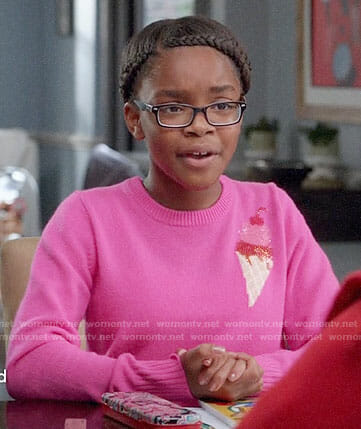 Diane’s pink ice cream sweater on Black-ish