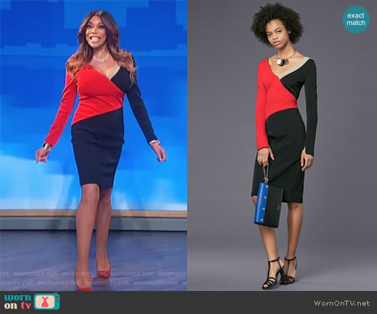 Diane von Furstenberg Colorblocked dress worn by Wendy Williams on The Wendy Williams Show