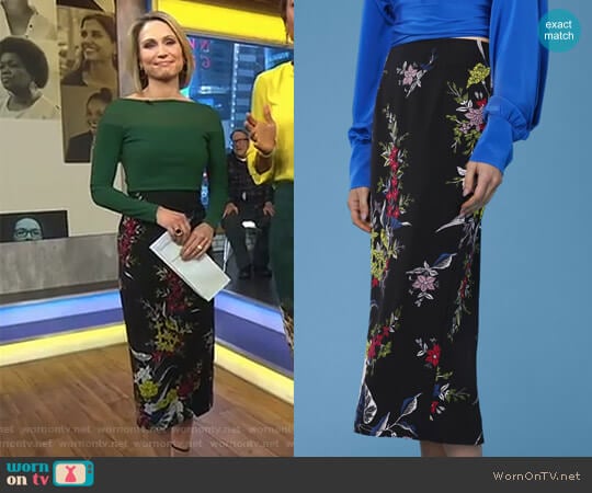 Diane von Furstenberg Tailored Midi Pencil Skirt worn by Amy Robach on Good Morning America