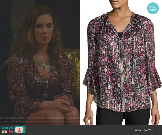 Elie Tahari Venisia Blouse worn by Katherine Wendelson (Briga Heelan) on Great News