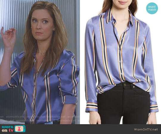 Equipment Essential Print Silk Shirt worn by Katherine Wendelson (Briga Heelan) on Great News