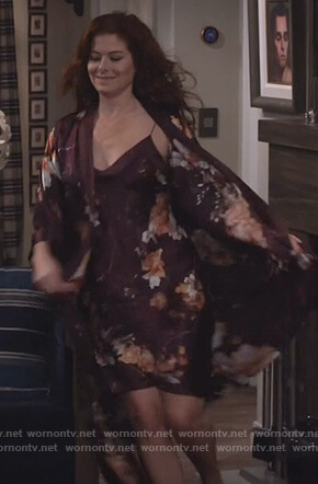 Grace’s floral print chemise and robe on Will and Grace