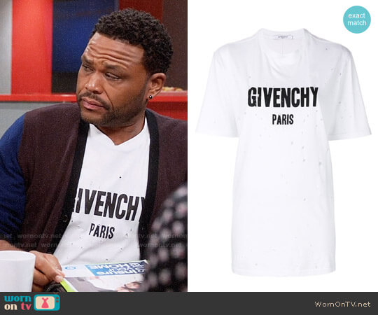 Givenchy Distressed T-shirt worn by Andre Johnson (Anthony Anderson) on Black-ish