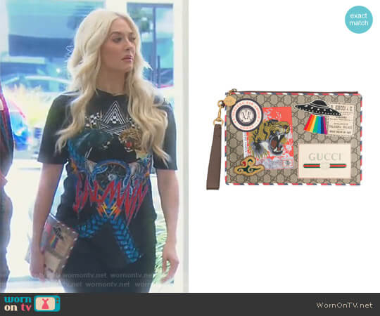 Gucci GG Supreme Applique Pouch worn by Erika Jayne on The Real Housewives of Beverly Hills