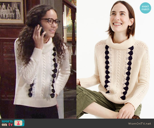 J.Crew Embellished Cable Sweater worn by Mattie Ashby (Lexie Stevenson) on The Young and the Restless