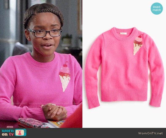 J.Crew Girls Sequin Ice Cream Sweater worn by Diane Johnson (Marsai Martin) on Black-ish