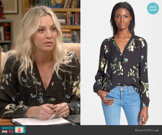 Joie Yvetta Top worn by Penny Hofstadter (Kaley Cuoco) on The Big Bang Theory