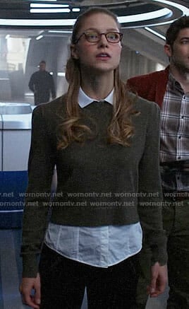 Kara’s grey layered sweater on Supergirl