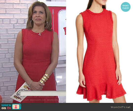 Kate Spade Ruffle Hem Tweed Dress worn by Hoda Kotb on Today